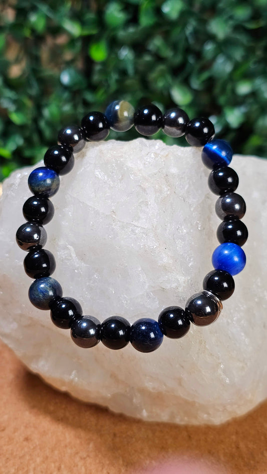 Royal Blue Tigers Eye - Triple Protection Bracelet