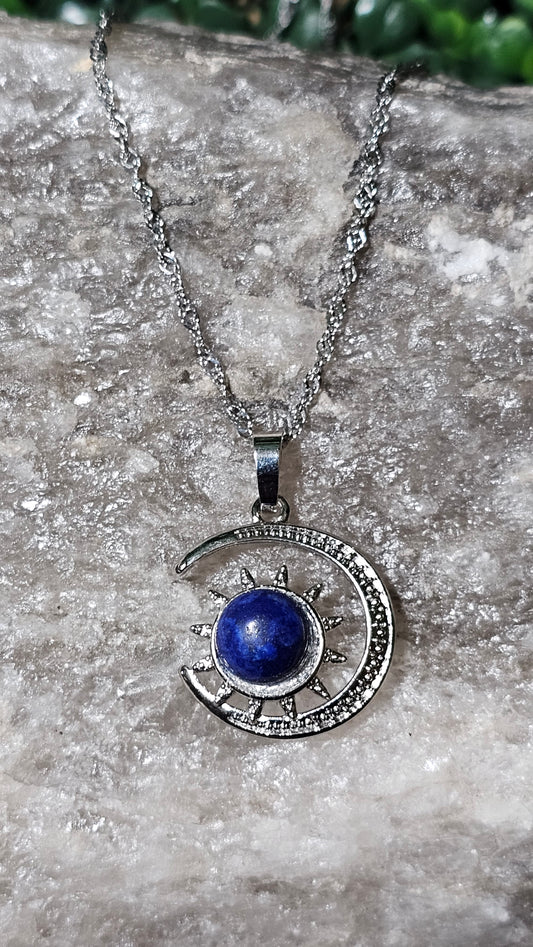 Lapis Lazuli - Sun and Moon necklace