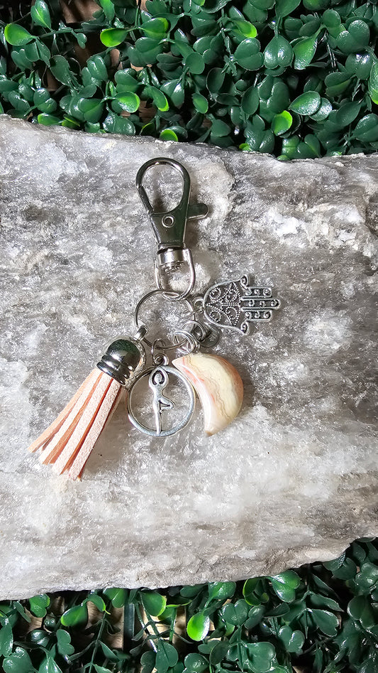 Peach Agate - crystal moon vibes charm